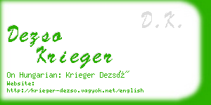 dezso krieger business card